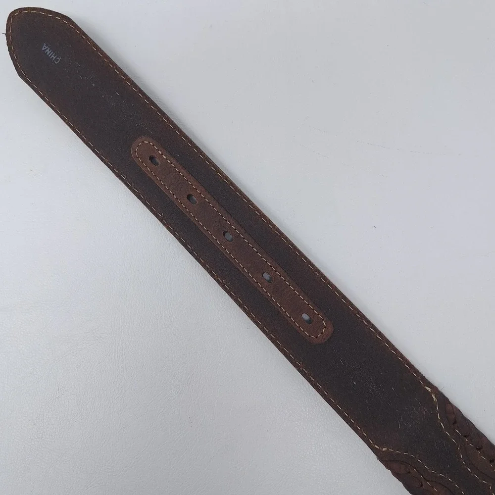 Tony Lama Men's 38 Badlands Brown Leather Western Belt Strap No Buckle 7289L